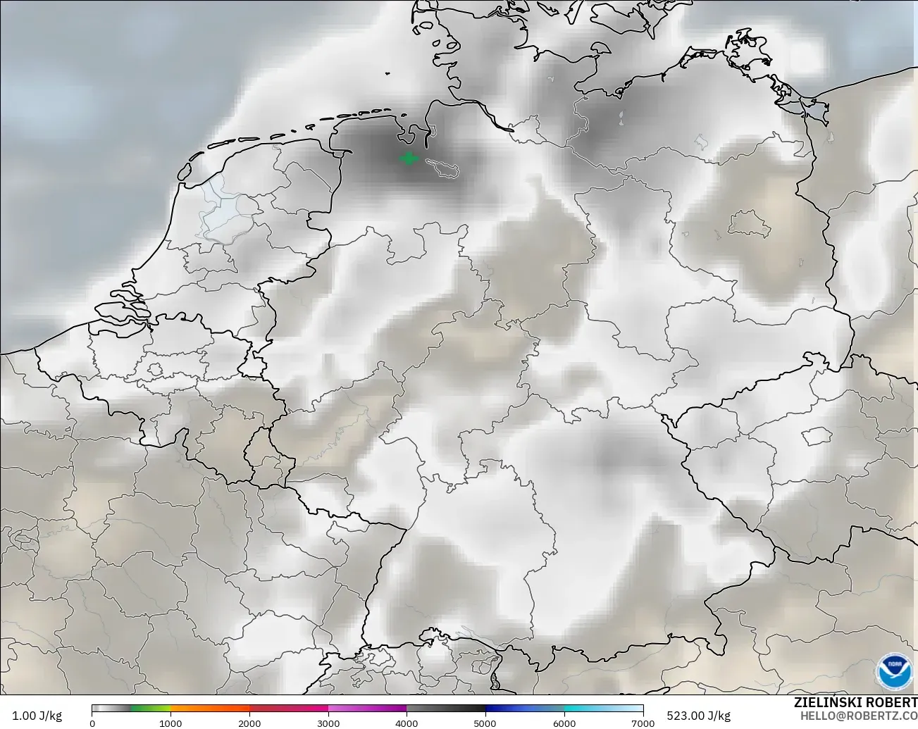 GFS model - Germany, CAPE