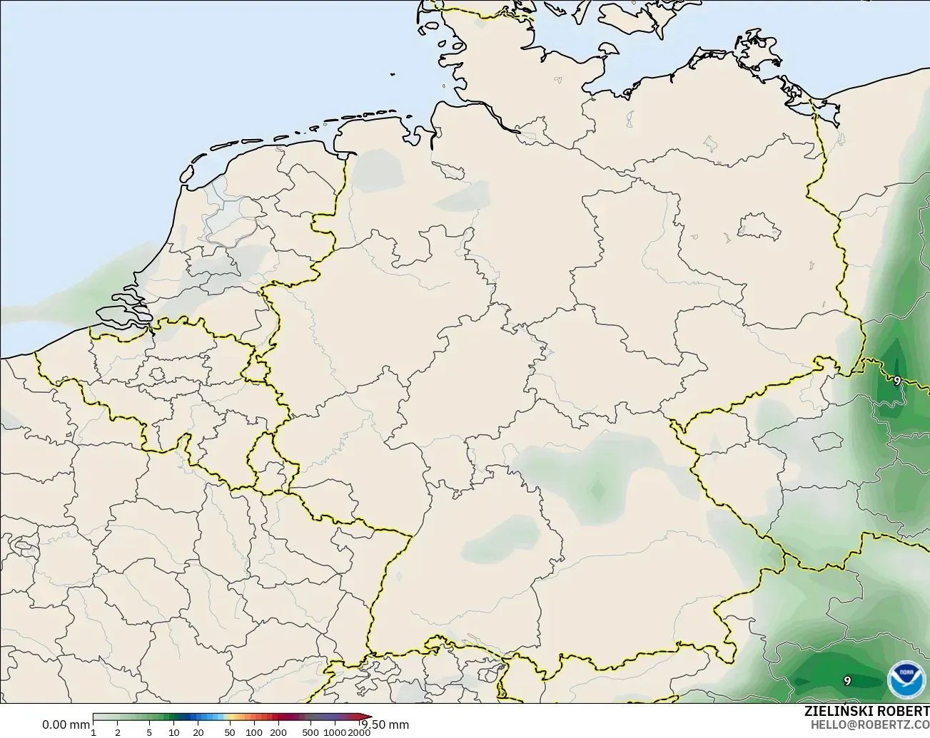 GFS model - Germany, Precipitation Accumulation