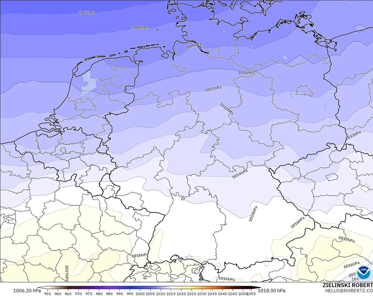 GFS model - Germany, Pressure