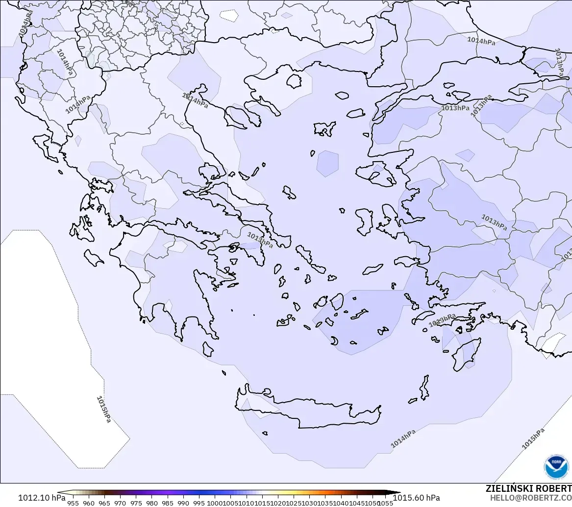 GFS model - Greece, Pressure