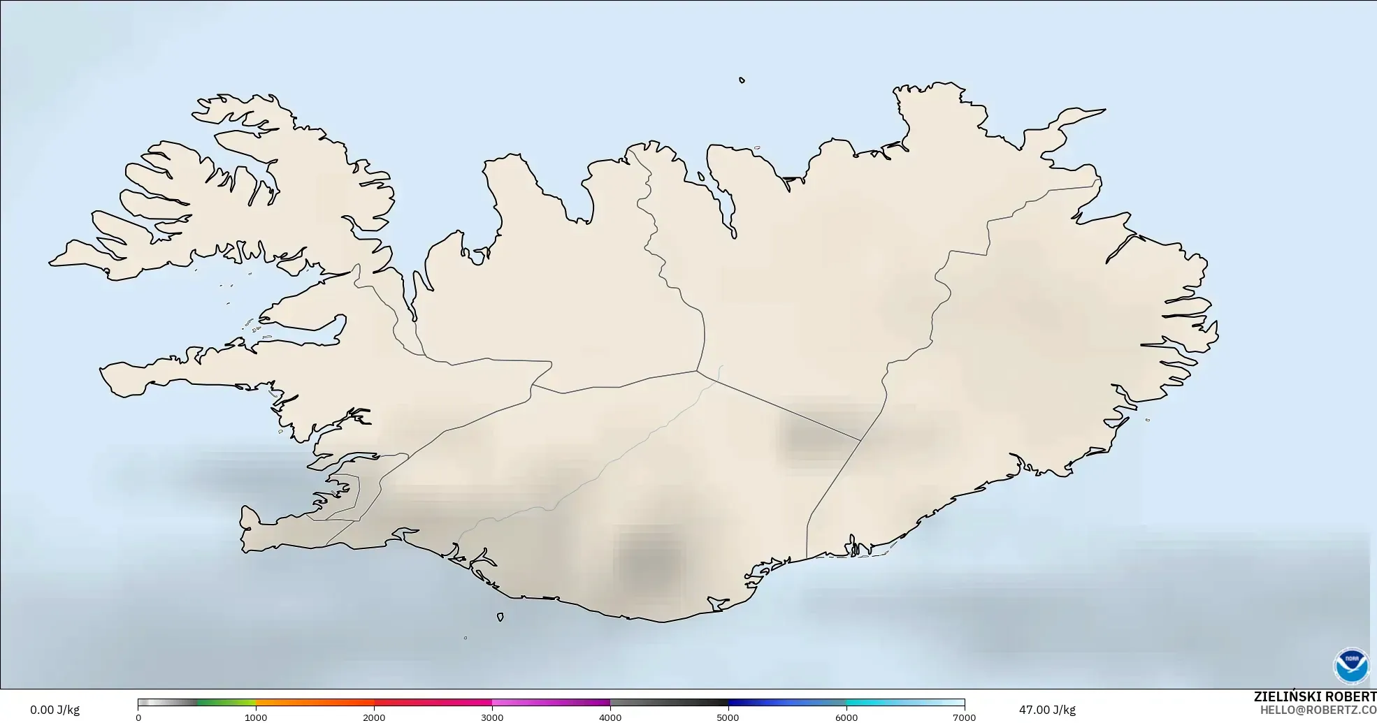 GFS model - Iceland, CAPE