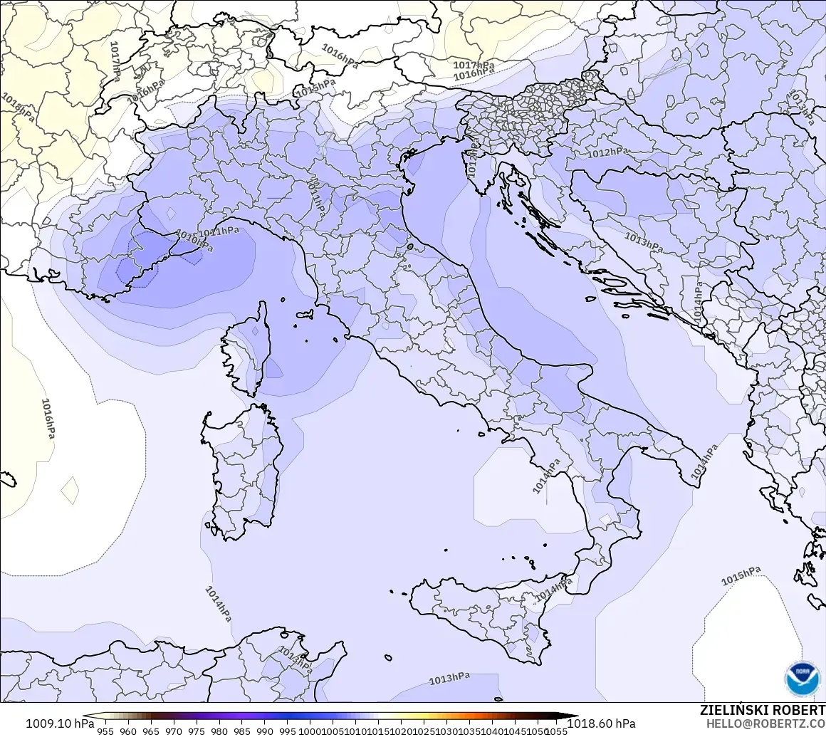 GFS model - Italy, Pressure