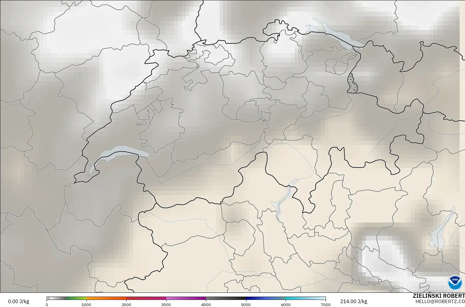 GFS model - Switzerland, CAPE