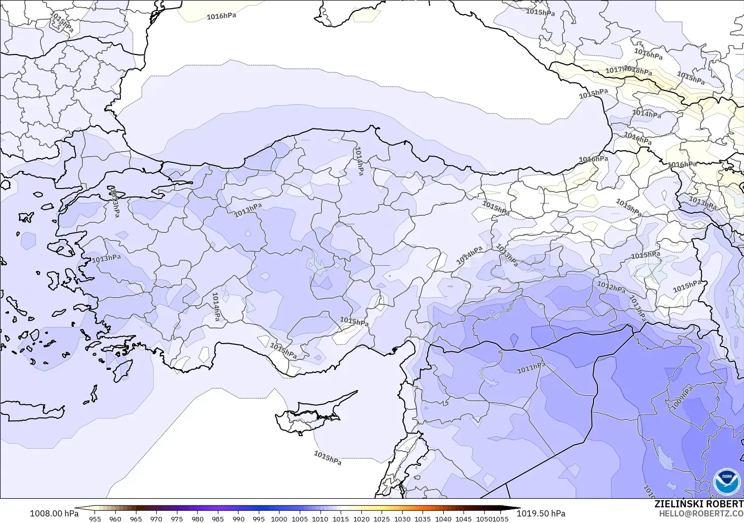 GFS model - Turkey, Pressure