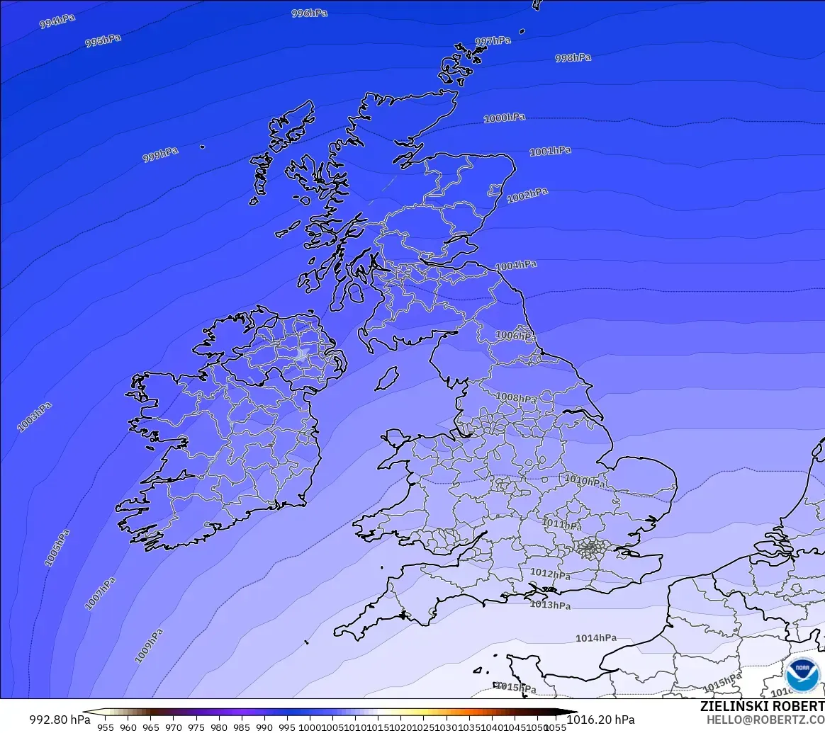 GFS model - United Kingdom, Pressure