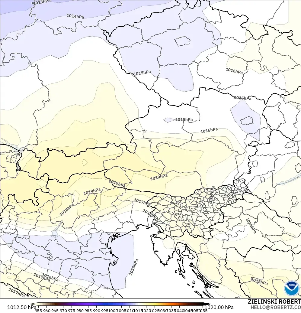 GFS modelo - Austria, Pressure
