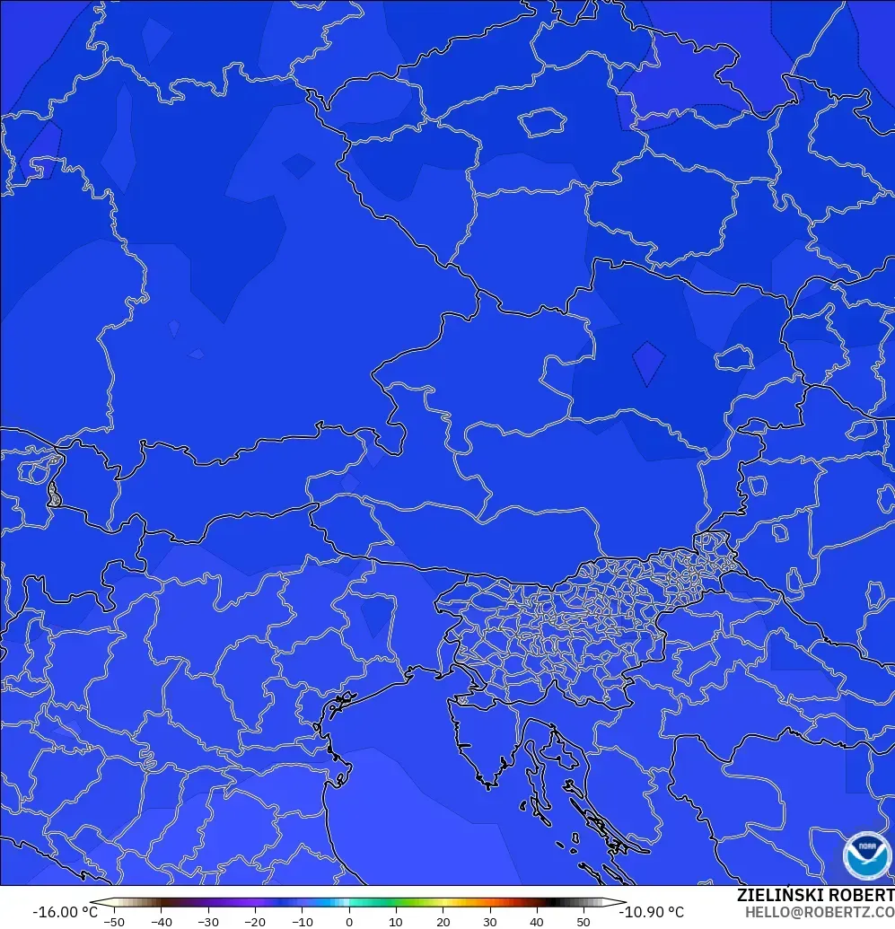 GFS modelo - Austria, Temperature at 500hPa