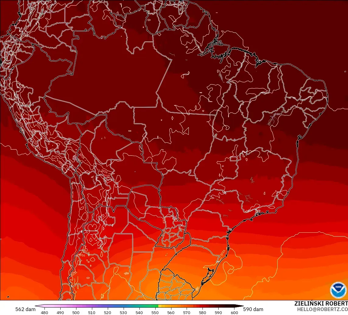 GFS model - Brasil, Ketinggian geopotensial pada 500 hPa