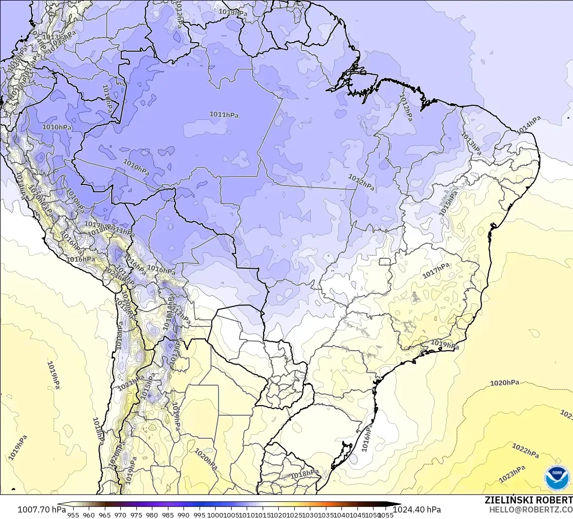 GFS model - Brasil, Tekanan
