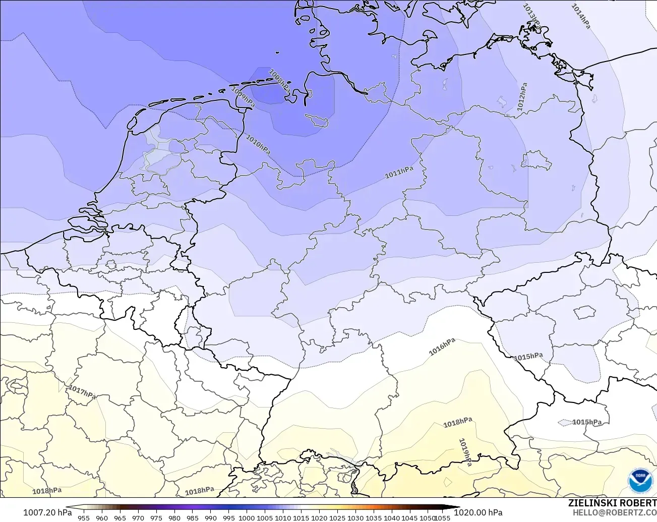 GFS modelo - Germany, Pressure