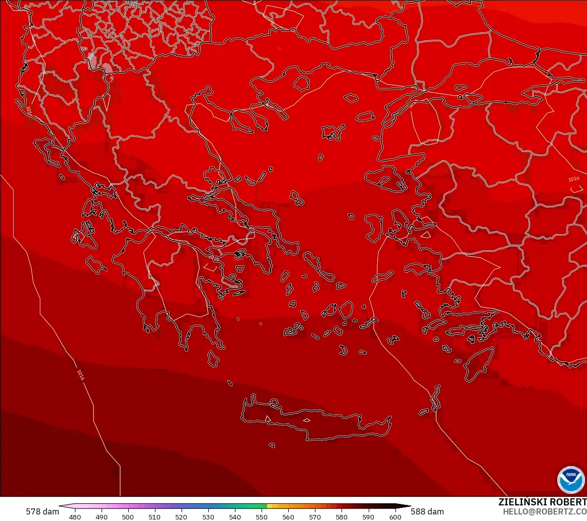 GFS model - Yunani, Ketinggian geopotensial pada 500 hPa