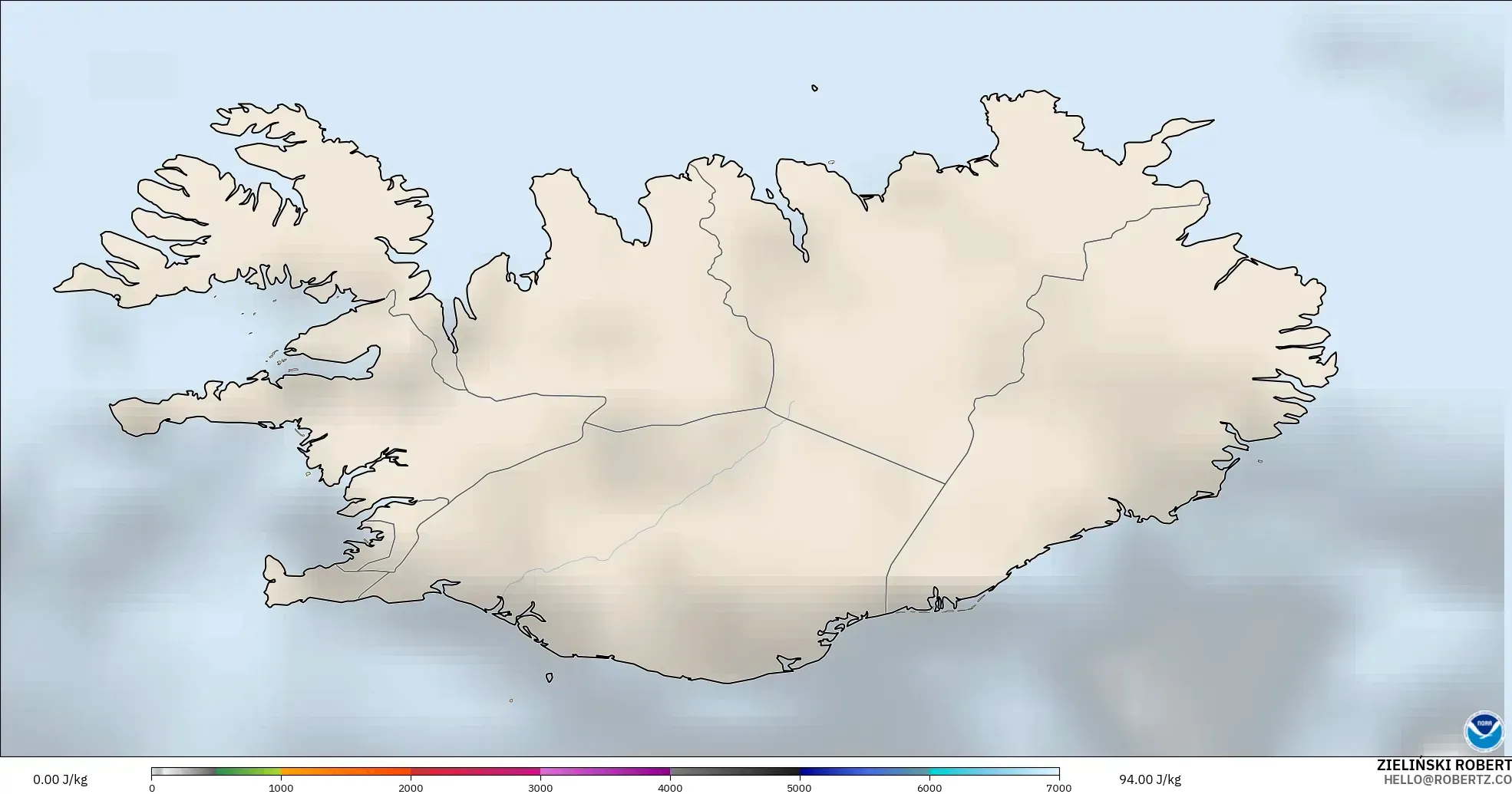 GFS model - Islandia, CAPE
