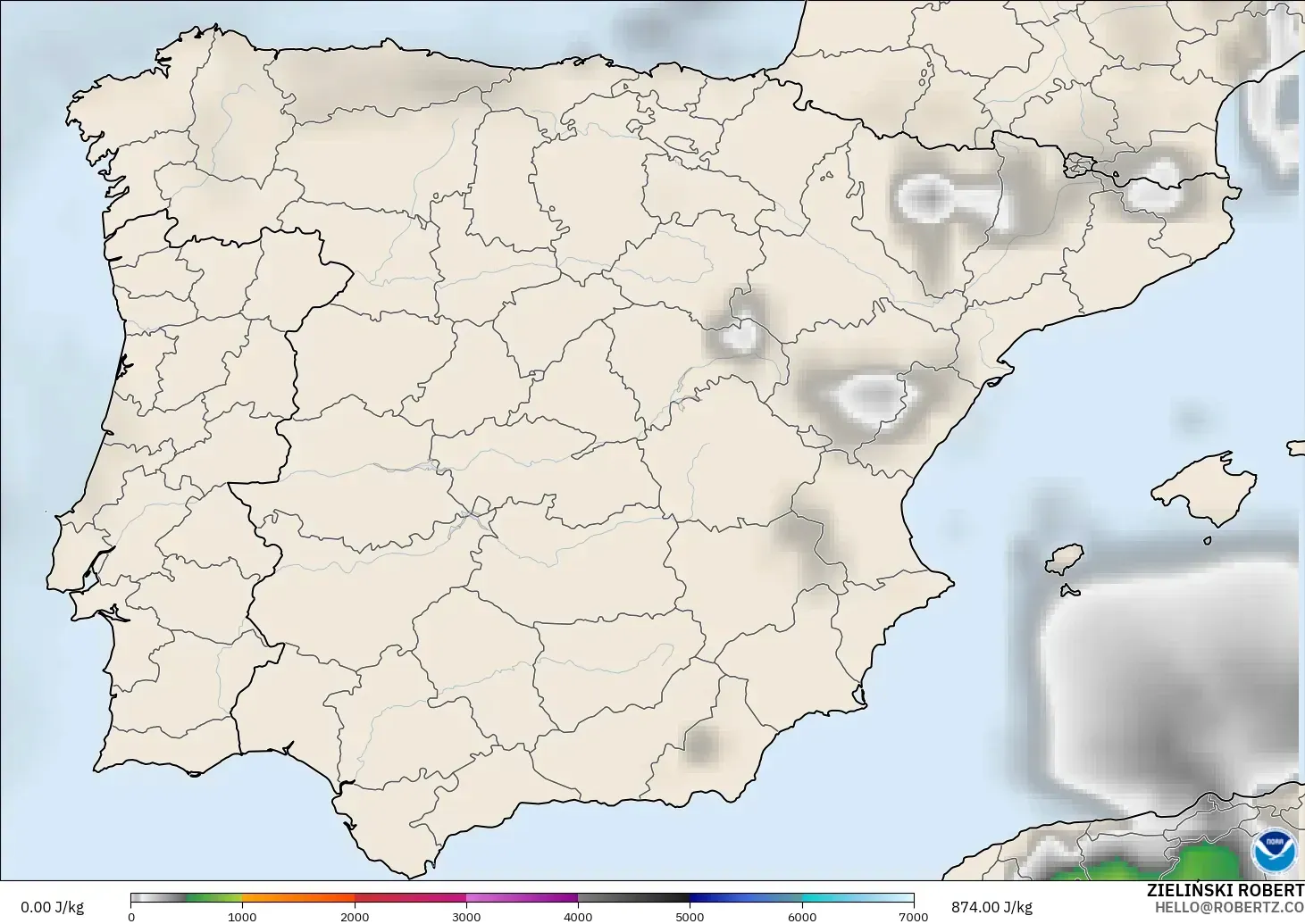 GFS modelo - Spain, CAPE