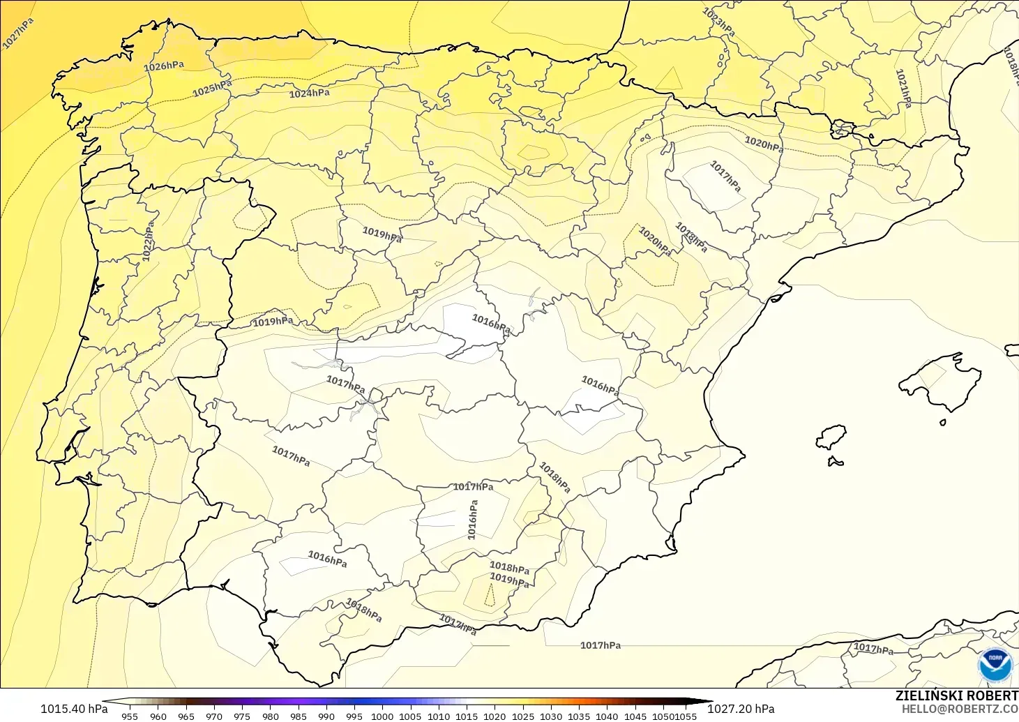 GFS modelo - Spain, Pressure