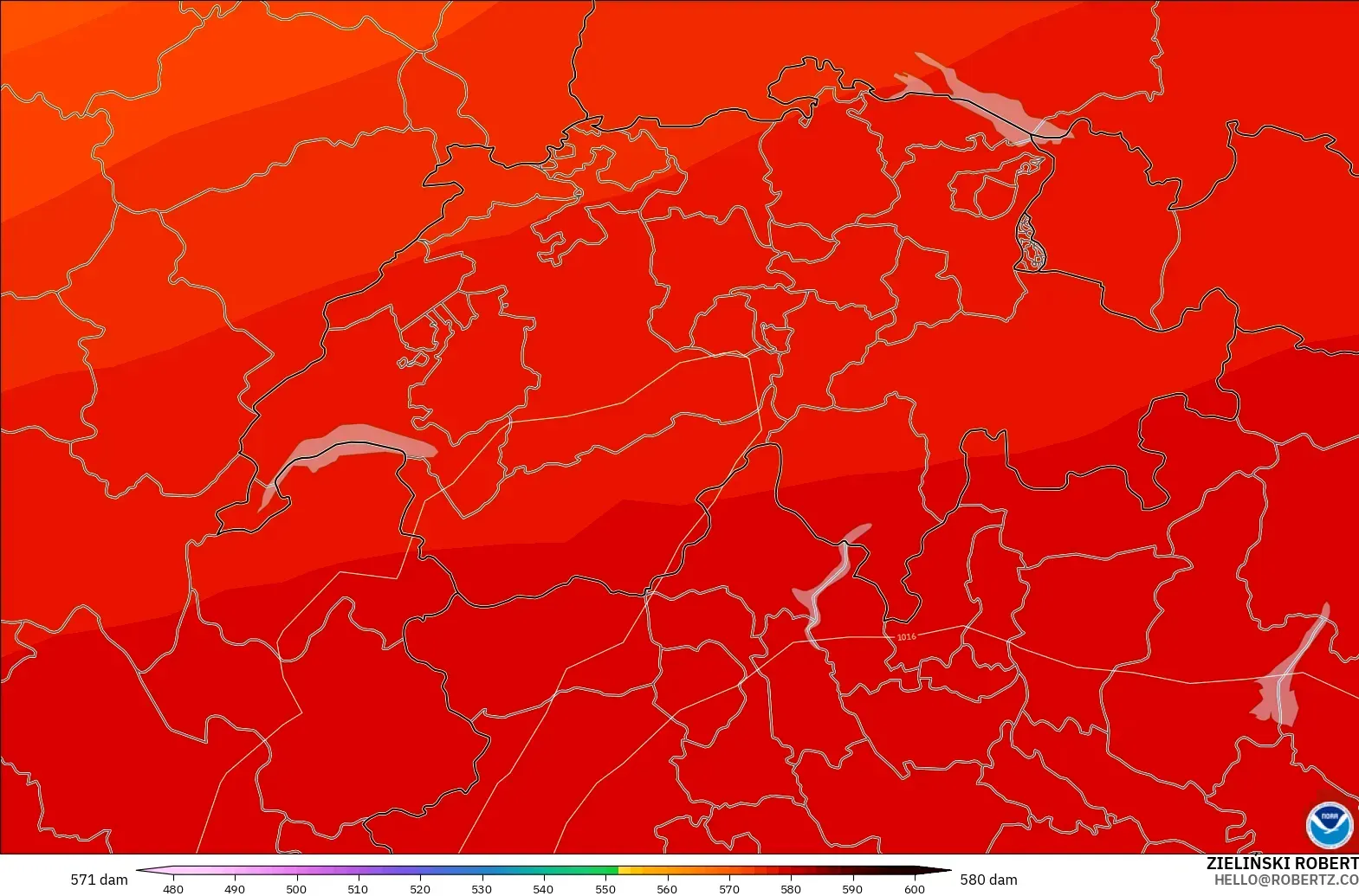 GFS model - Swiss, Ketinggian geopotensial pada 500 hPa