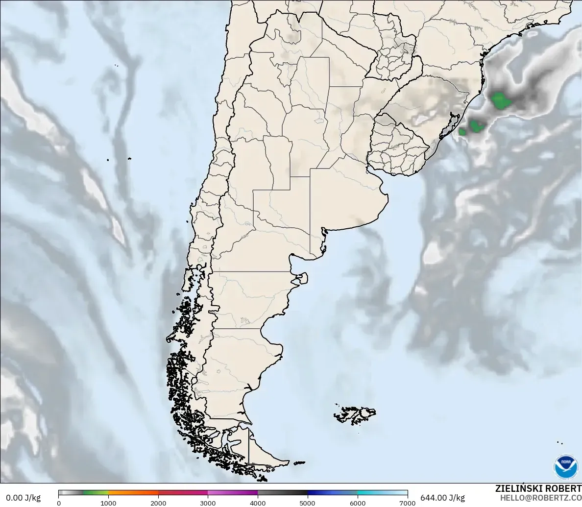 GFS model - Argentina, CAPE