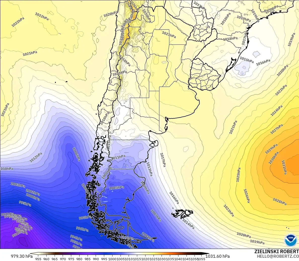 GFS model - Argentina, Tekanan