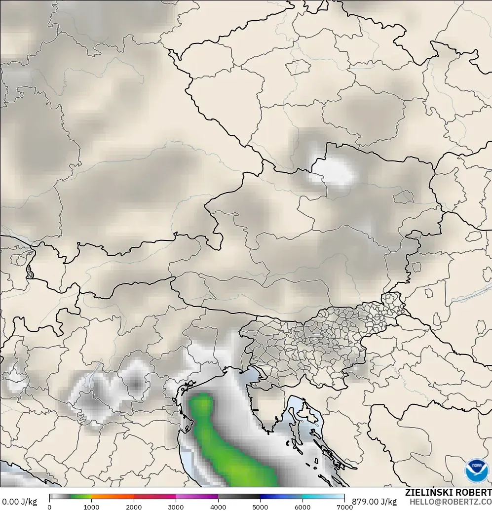 GFS model - Austria, CAPE