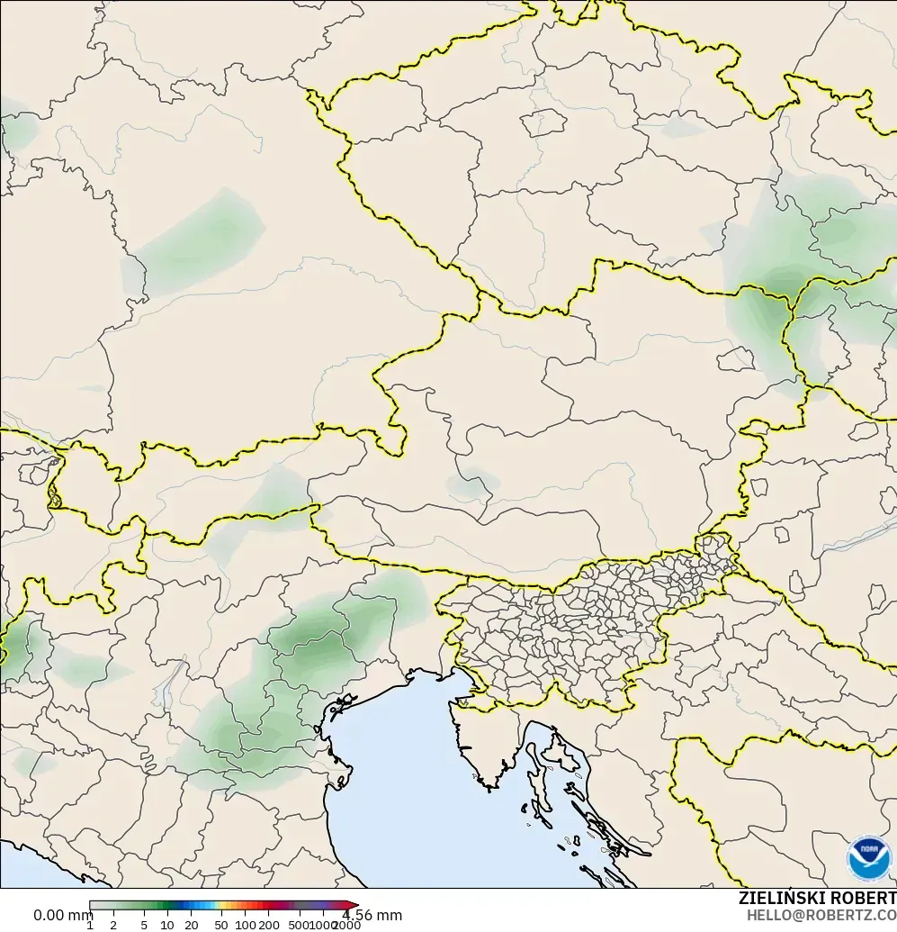 GFS model - Austria, Pengumpulan Hujan