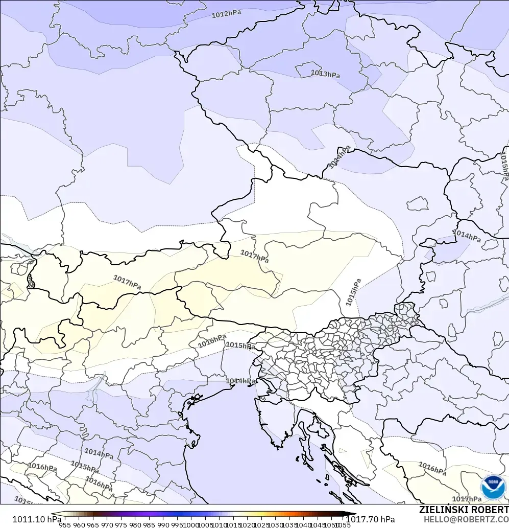 GFS model - Austria, Tekanan