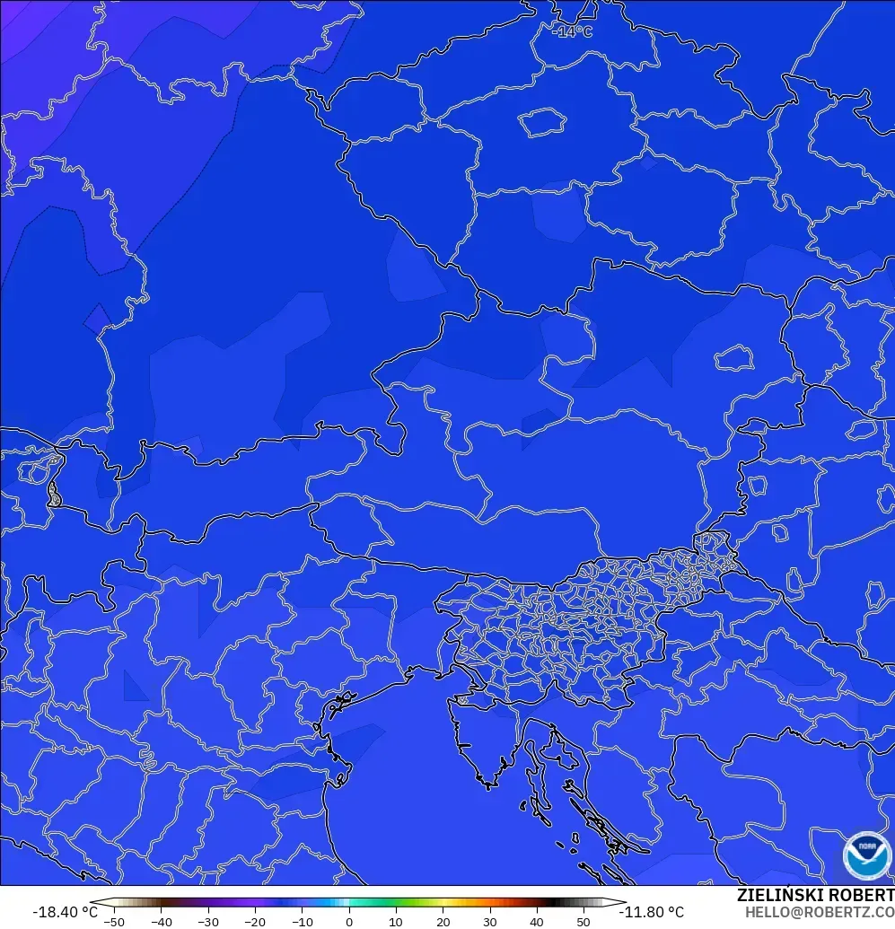 GFS model - Austria, Suhu 500 hPa