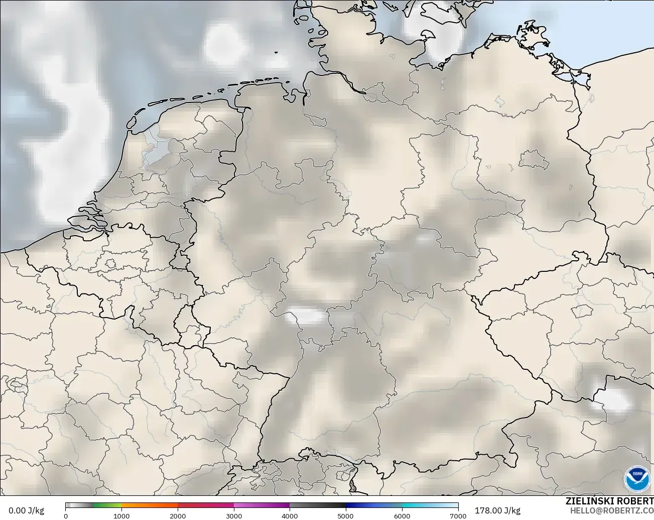 GFS model - Jerman, CAPE