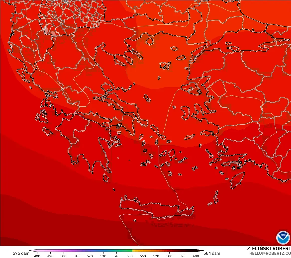 GFS model - Yunani, Ketinggian geopotensial pada 500 hPa