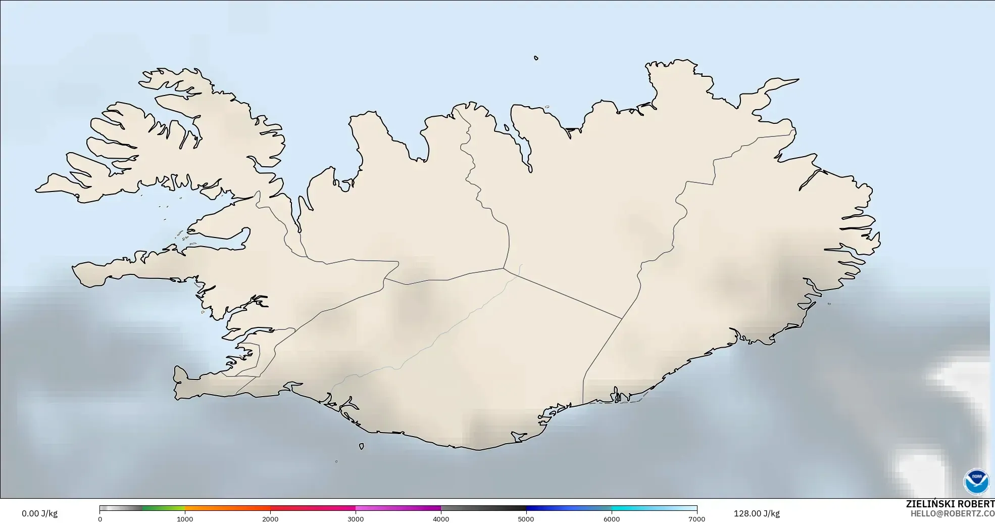 GFS model - Iceland, CAPE