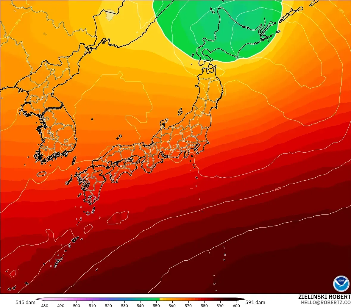GFS model - Jepun, Ketinggian geopotensial pada 500 hPa