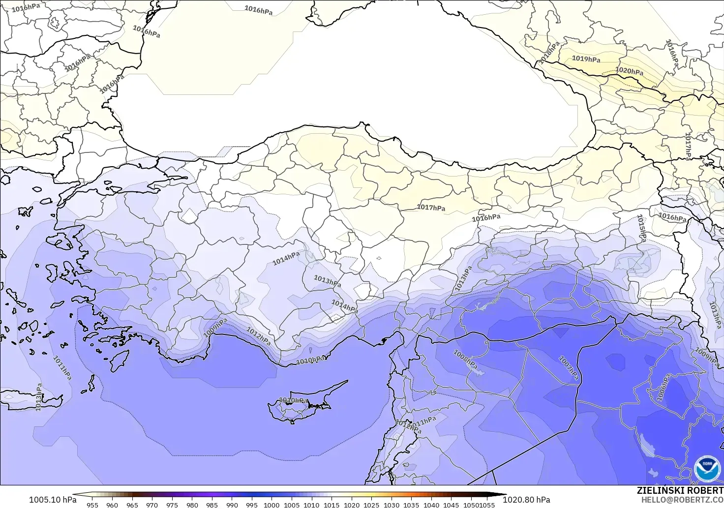 GFS model - Turki, Tekanan