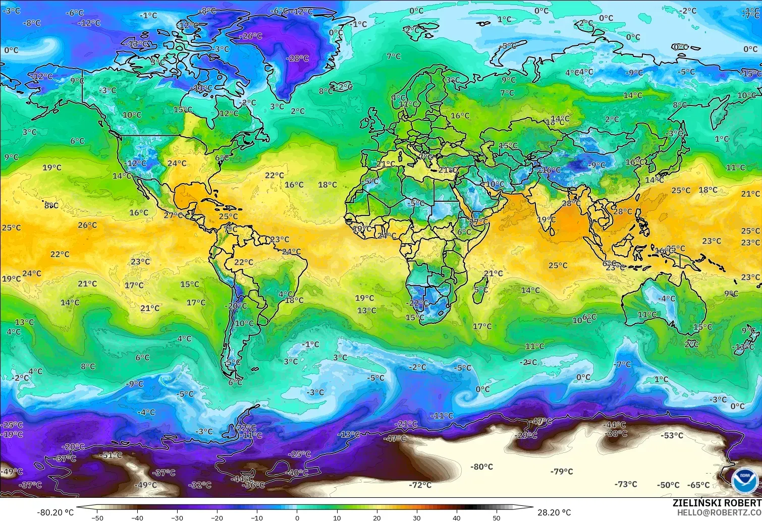 GFS model - Dunia, Takat Embun 2 m