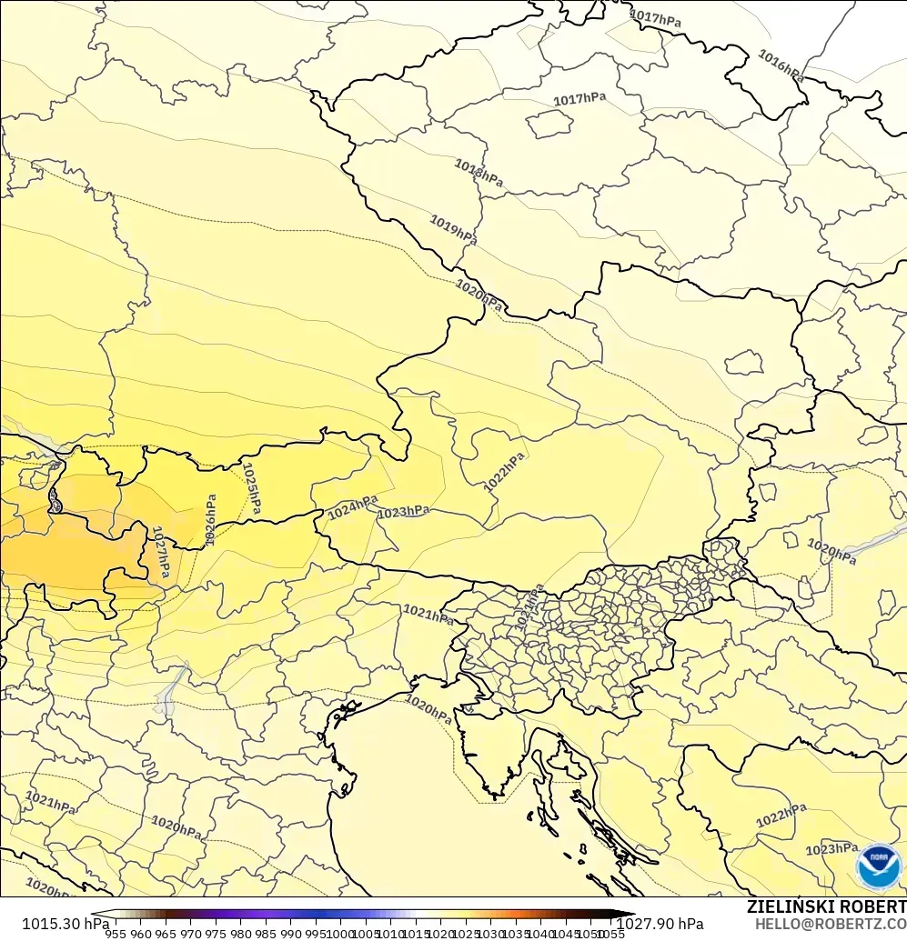 GFS model - Austria, Pressure