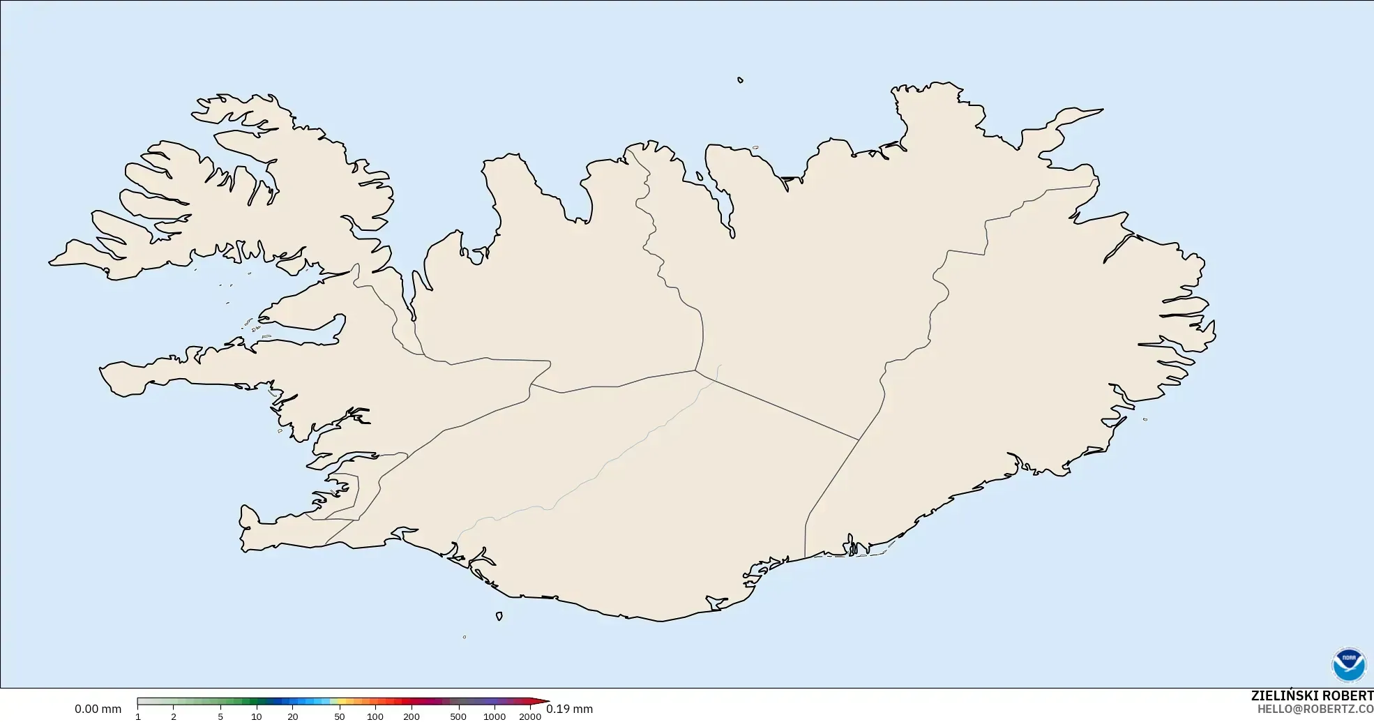 GFS model - Iceland, Precipitation Accumulation