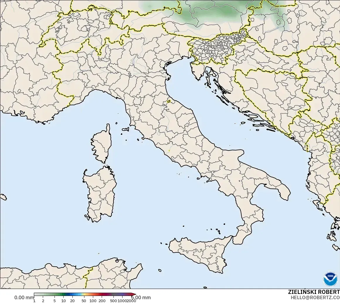 GFS model - Italy, Precipitation Accumulation