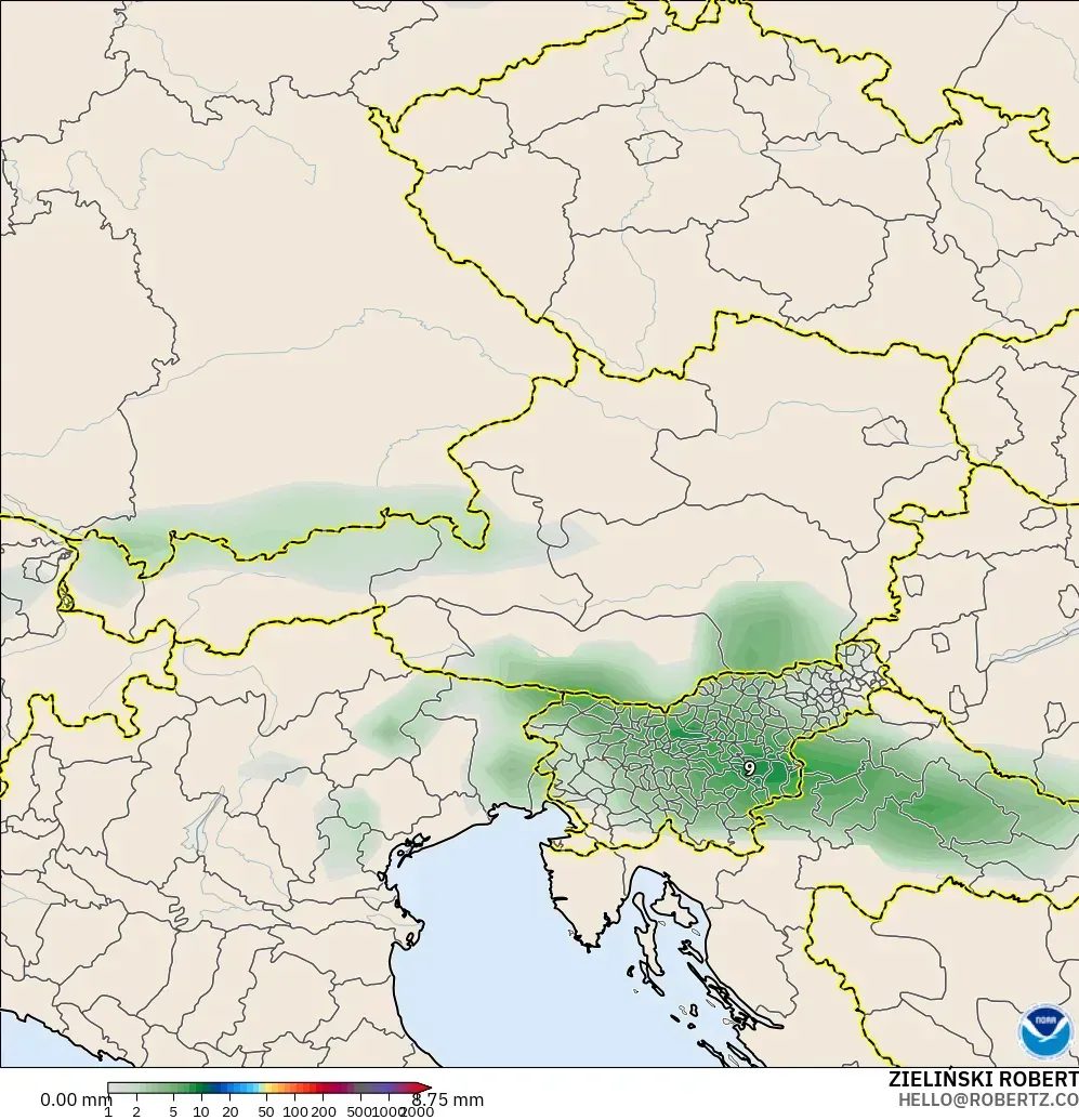 GFS model - Austria, Precipitation Accumulation