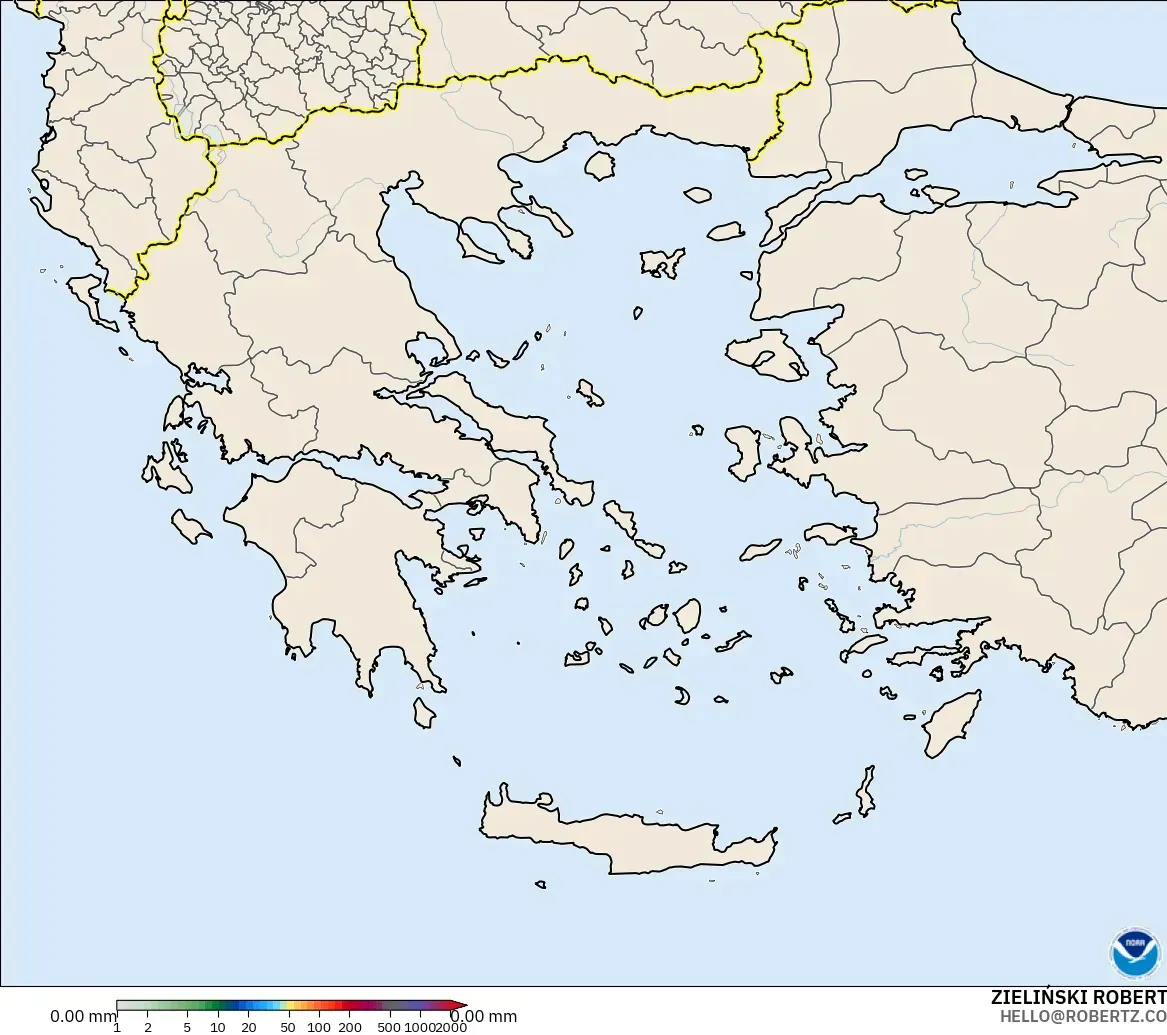 GFS model - Greece, Precipitation Accumulation