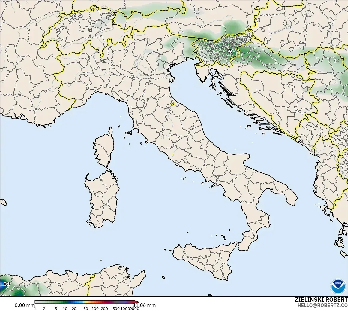 GFS model - Italy, Precipitation Accumulation