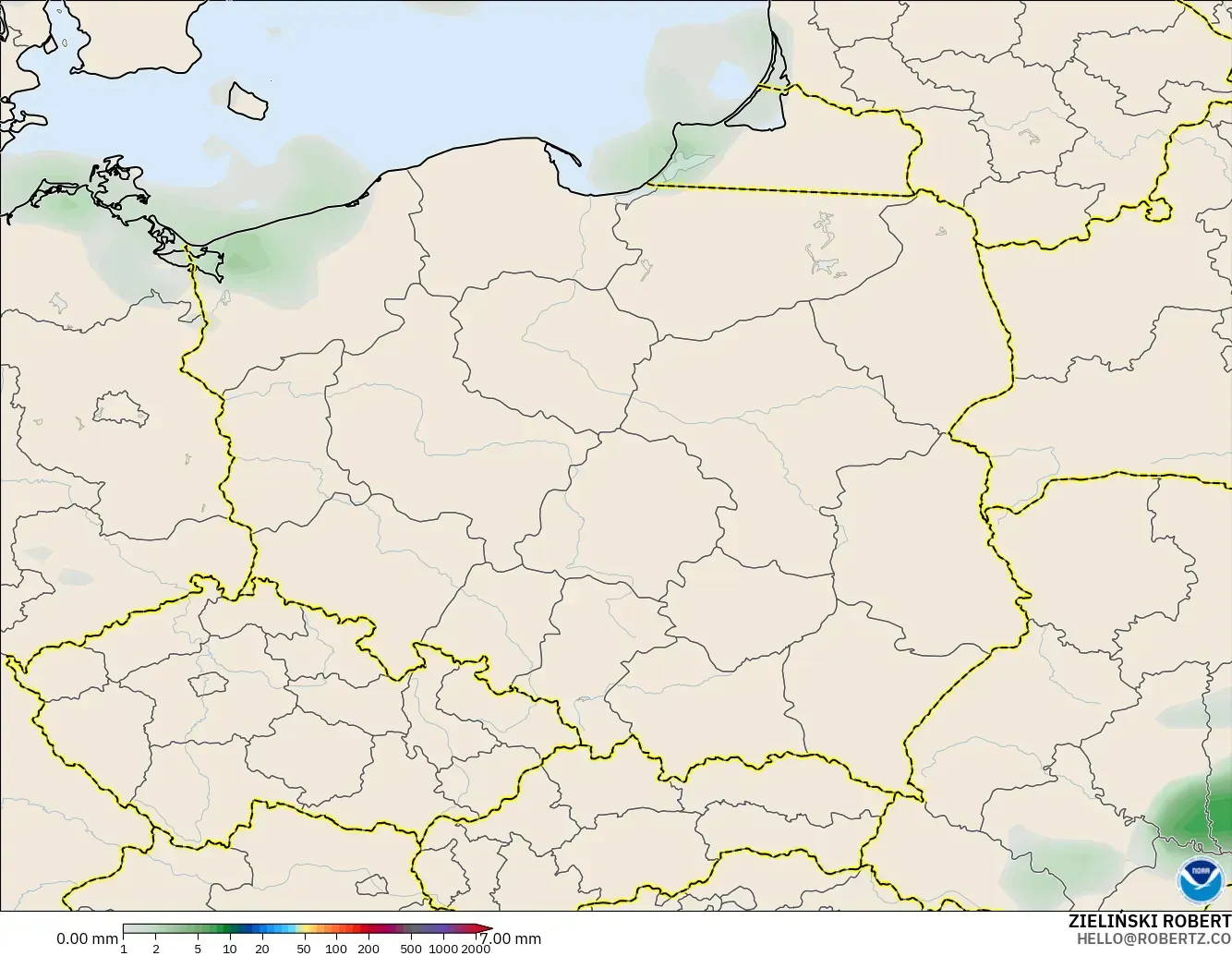 GFS model - Poland, Precipitation Accumulation