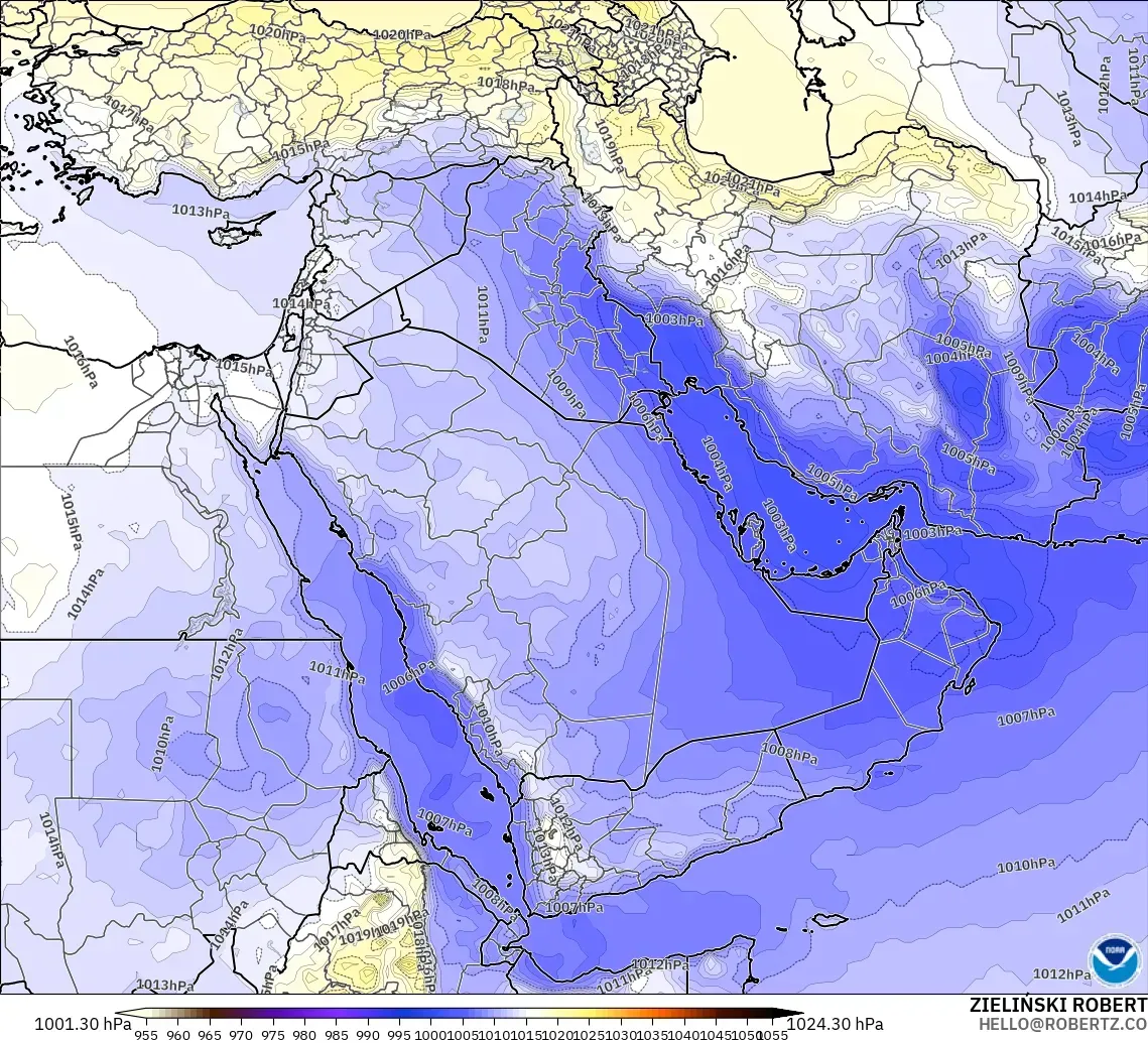 GFS model - Middle East, Pressure