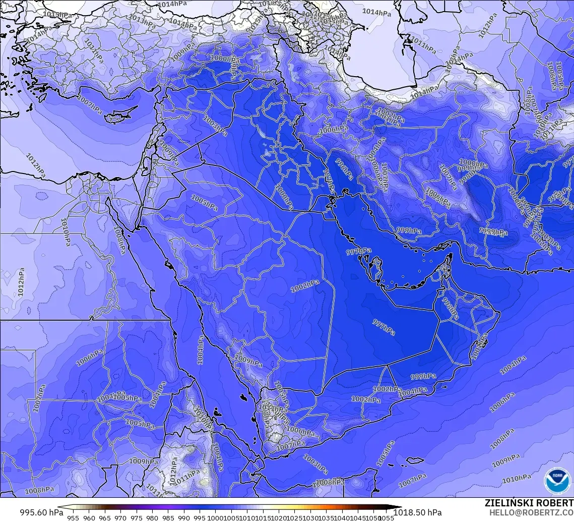 GFS model - Middle East, Pressure