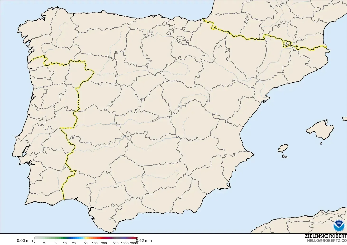 GFS model - Spain, Precipitation Accumulation