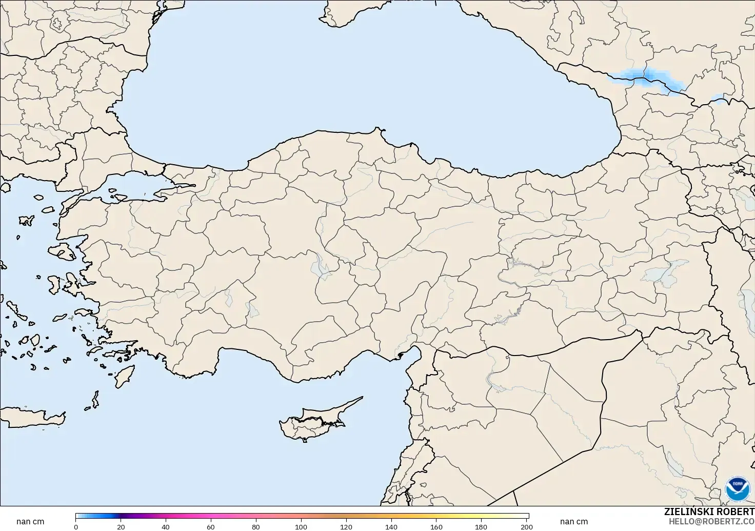 GFS model - Turkey, Snow Depth