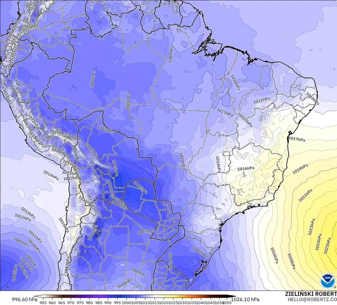 GFS model - Brazil, Pressure