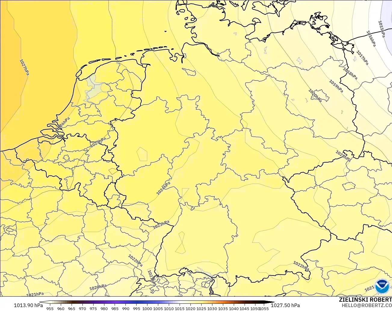 GFS model - Germany, Pressure