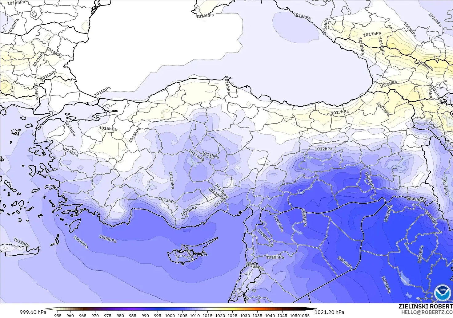 GFS model - Turkey, Pressure