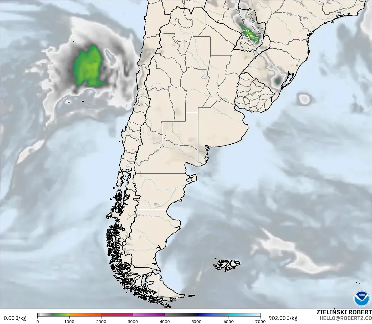GFS model - Argentina, CAPE