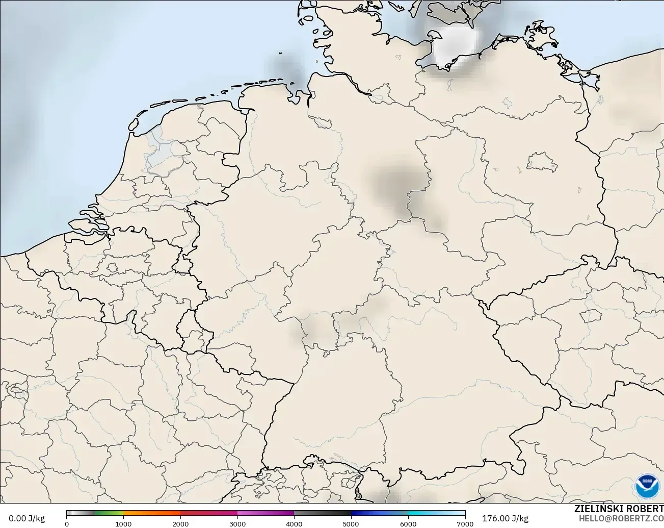 GFS model - Germany, CAPE