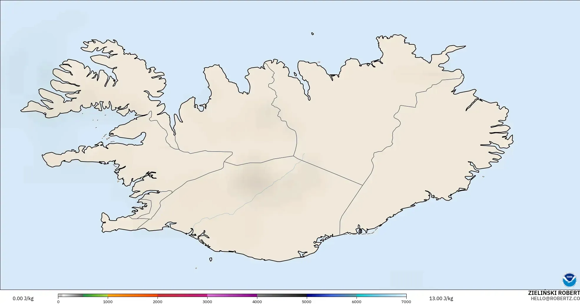 GFS model - Iceland, CAPE