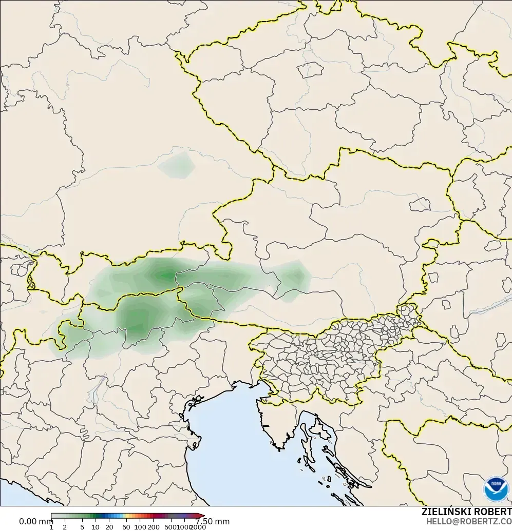 GFS model - Austria, Precipitation Accumulation