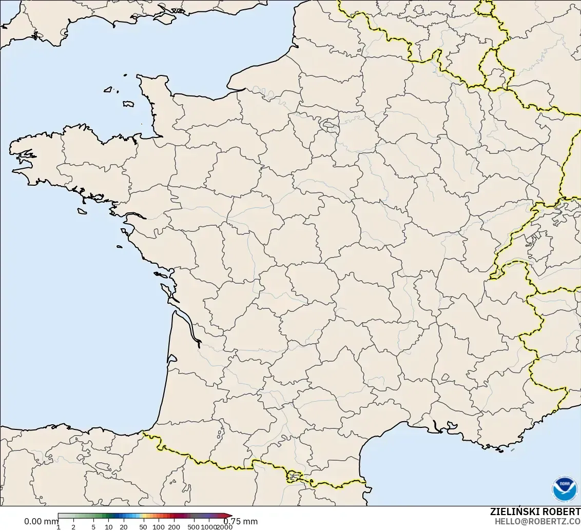 GFS model - France, Precipitation Accumulation